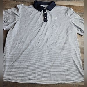 Rhoback Men's Performance Golf Polo Shirt 3xl Cornflower Blue Stripes